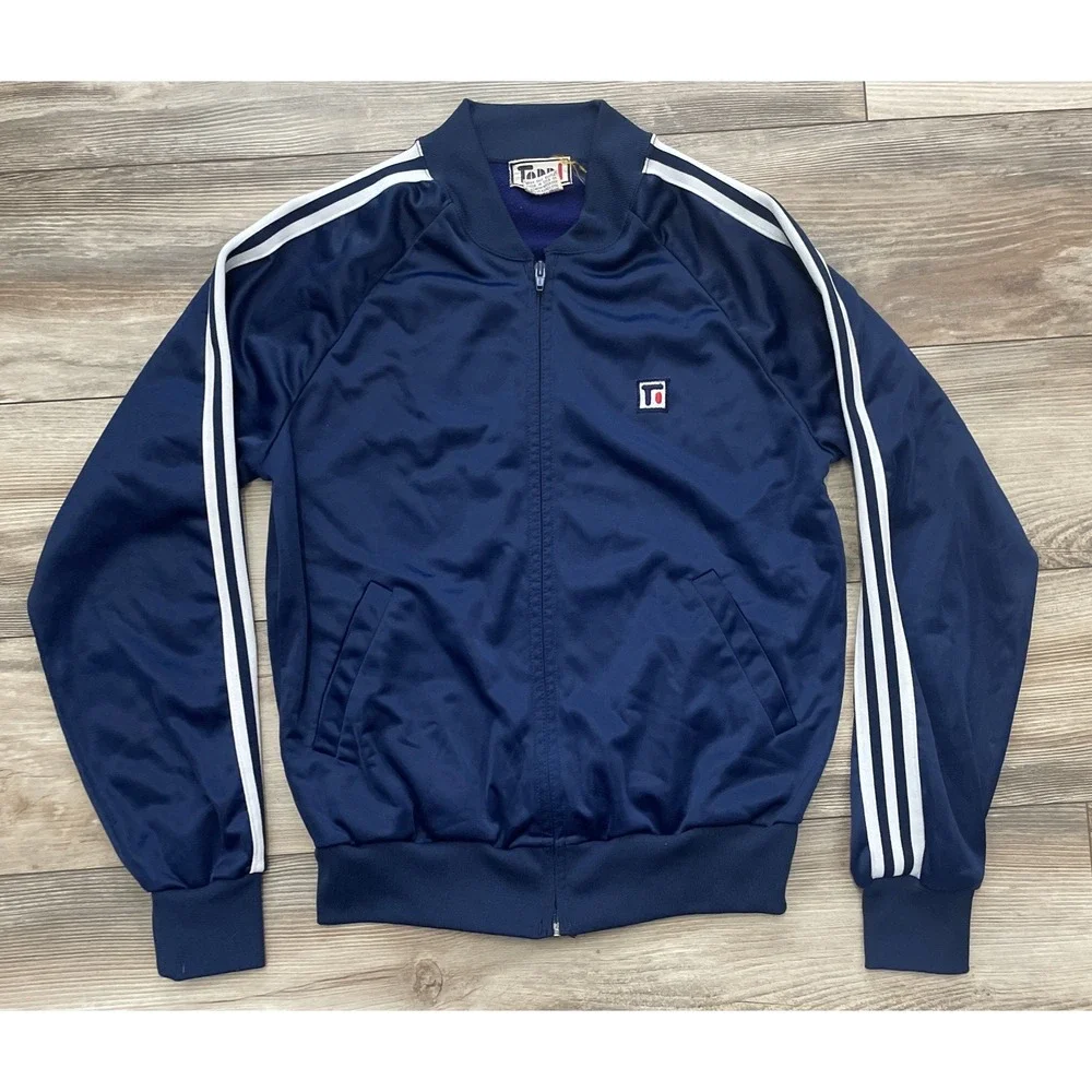 Vintage Todd 1 Track Jacket Size M – Blue & White‎ Stripes 1980s–1990s